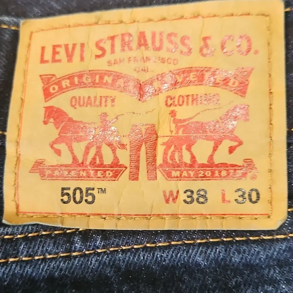 Men's Levis 505 Classic Blue Denim Jeans 38x30